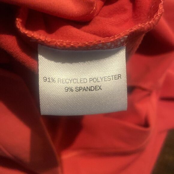 Peter Millar Men's Medium Forge Performance 1/4-Zip Pullover coral and navy - Picture 9 of 10